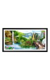 Nature Landscape Floating Frame Scenery Digital Print - (I5896) - 18x36 inch Modern Nature Wall Art for Living Room, Bedroom, Office, Hotels, Drawing Room