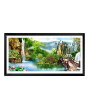Nature Landscape Floating Frame Scenery Digital Print - (I5896) - 18x36 inch Modern Nature Wall Art for Living Room, Bedroom, Office, Hotels, Drawing Room