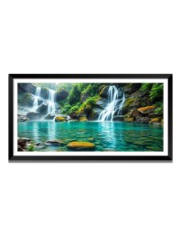 Nature Landscape Floating Frame Scenery Digital Print - (I5577) - 18x36 inch Modern Nature Wall Art for Living Room, Bedroom, Office, Hotels, Drawing Room