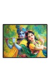 Lord RadhaKrishna Laminated Photo - 5x7 Inches, Divine Blessings For Home & Office And Temple Decoration (F16088)