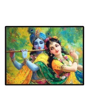 Lord RadhaKrishna Laminated Photo - 9x11 Inches, Divine Blessings For Home & Office And Temple Decoration (F16088)