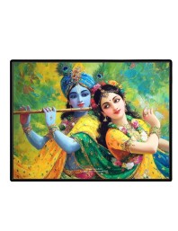 Lord RadhaKrishna Laminated Photo - 5x7 Inches, Divine Blessings For Home & Office And Temple Decoration (F16088)