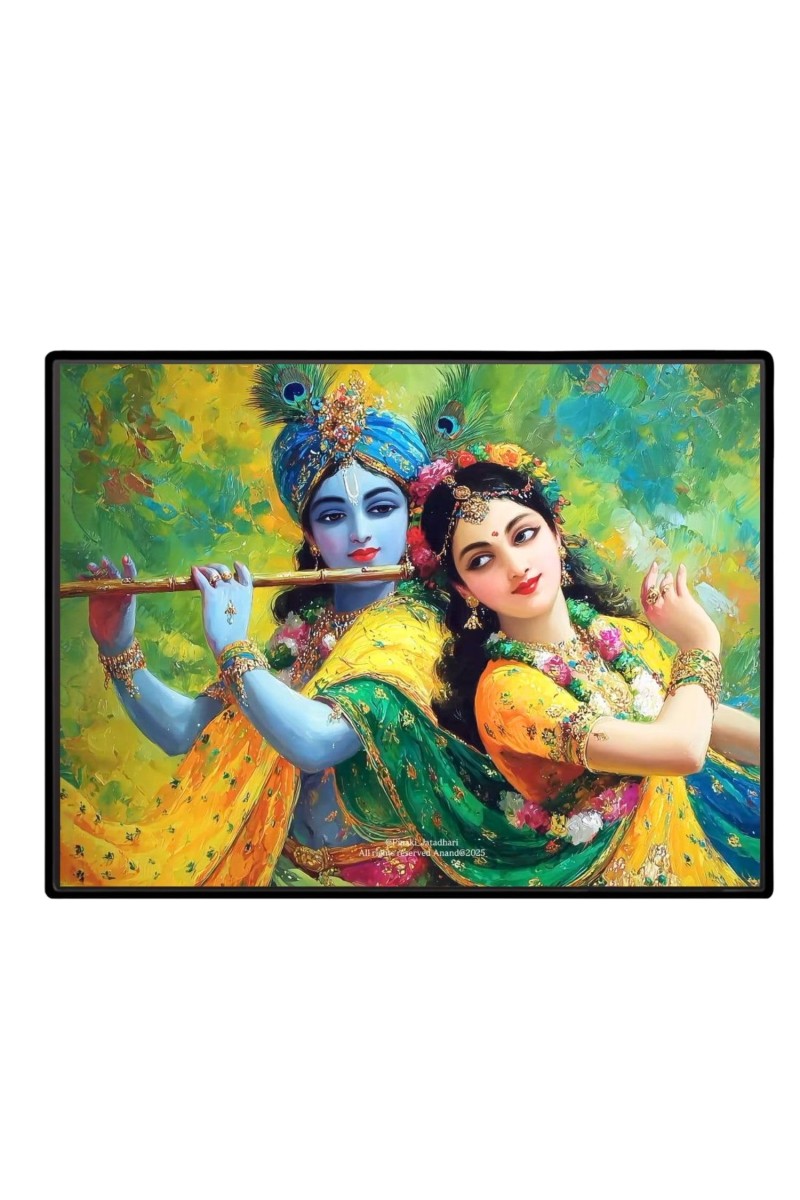 Lord RadhaKrishna Laminated Photo - 5x7 Inches, Divine Blessings For Home & Office And Temple Decoration (F16088)