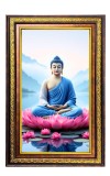 Lord Buddha Digital Golden Balck Color Photo Frame | Hindu Religious Wall Decor | 10x16 Inches - Inspirational Wall Art For Office, Home Decor - Ideal Spiritual Gift (F16839)