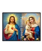 Jesus Christ - Mother Mary Laminated Photo - 13x15 Inches, Divine Blessings For Home & Office And Temple Decoration (F16254)