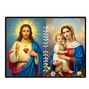 Jesus Christ - Mother Mary Laminated Photo - 7x9 Inches, Divine Blessings For Home & Office And Temple Decoration (F16254) Jesus Christ - Mother Mary Laminated Photo - 7x9 Inches, Divine Blessings For Home & Office And Temple Decoration (F16254)
