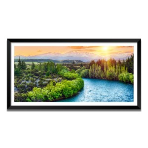 Nature Landscape Floating Frame Scenery Digital Print - (I5705) - 24x48 inch Modern Nature Wall Art for Living Room, Bedroom, Office, Hotels, Drawing Room