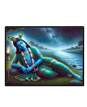 Lord Krishna Laminated Photo - 9x11 Inches, Divine Blessings For Home & Office And Temple Decoration (F16062)