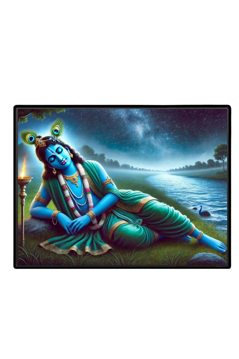 Lord Krishna Laminated Photo - 9x11 Inches, Divine Blessings For Home & Office And Temple Decoration (F16062)