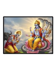 Lord Vishnu Laminated Photo - 9x11 Inches, Divine Blessings For Home & Office And Temple Decoration (F16053)