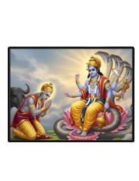 Lord Vishnu Laminated Photo - 7x9 Inches, Divine Blessings For Home & Office And Temple Decoration (F16053)