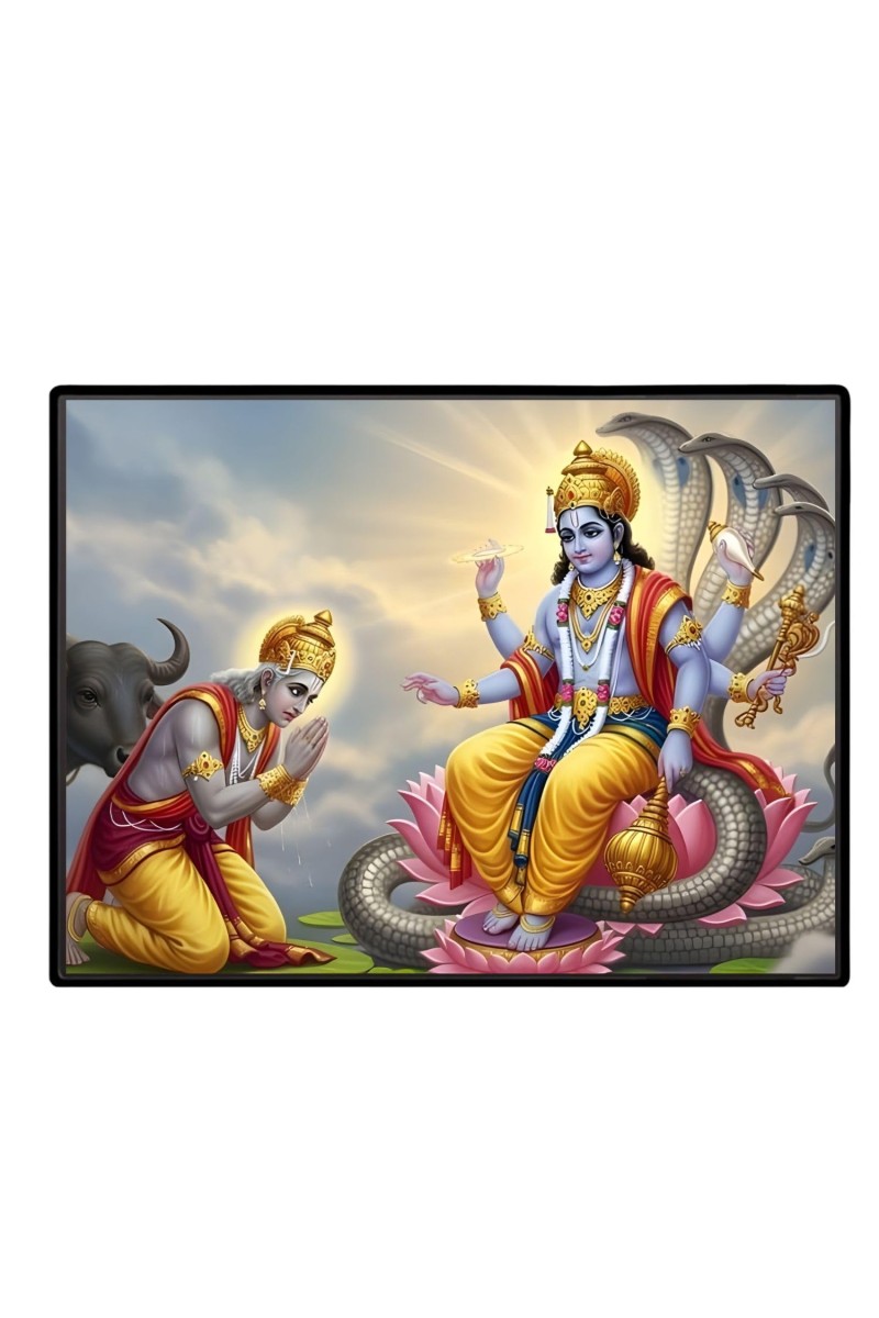 Lord Vishnu Laminated Photo - 9x11 Inches, Divine Blessings For Home & Office And Temple Decoration (F16053)
