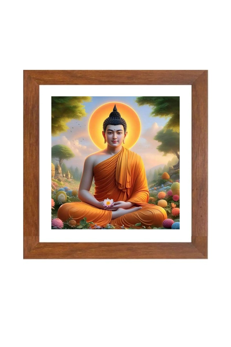 Serene Gautam Buddha Colored Photo |Ideal for Home, Office, or Meditation Space |Inspiring Wall Art and Gift for Devotees