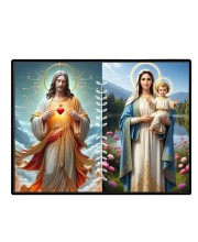 Jesus Christ - Mother Mary Laminated Photo - 13x15 Inches, Divine Blessings For Home & Office And Temple Decoration (F16257)