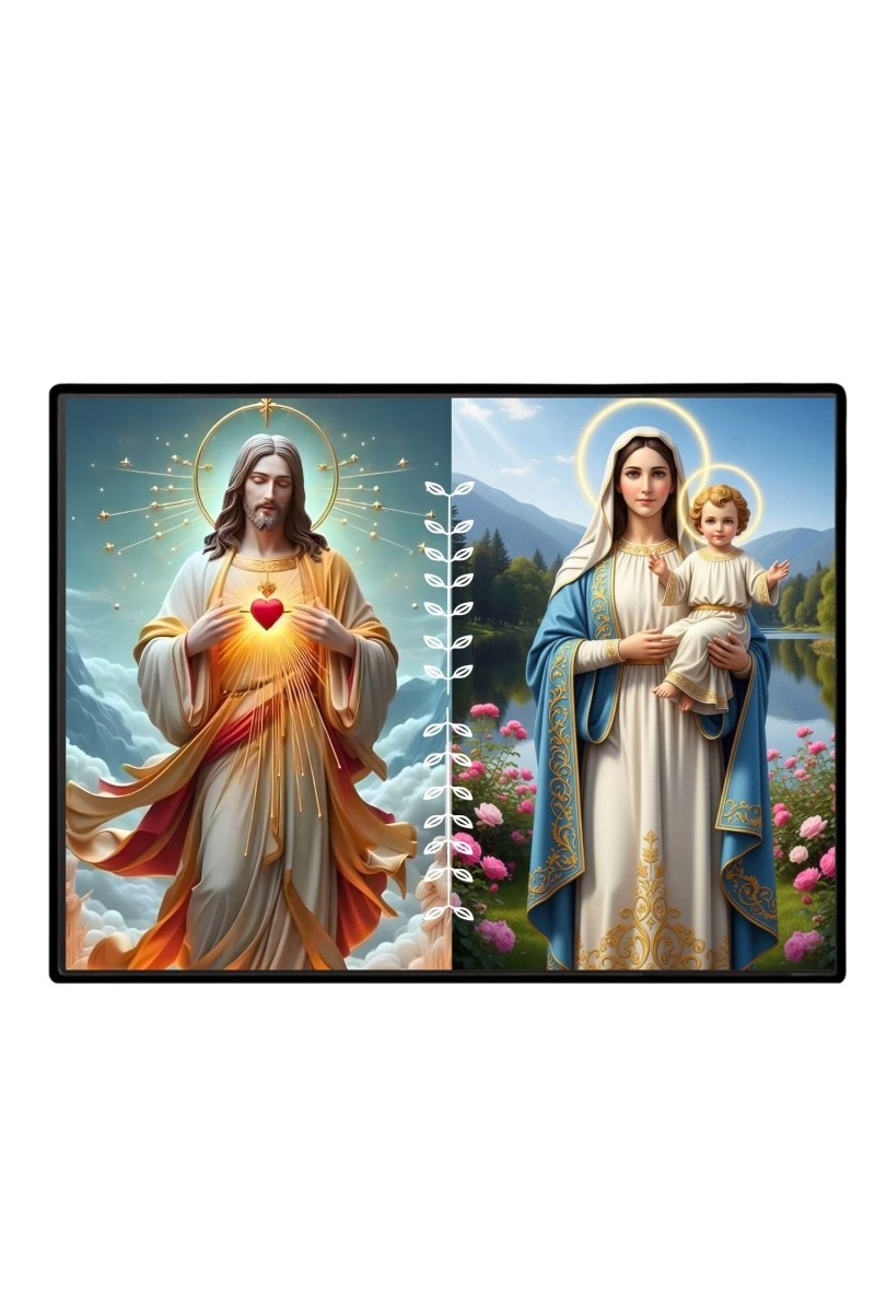 Jesus Christ - Mother Mary Laminated Photo - 13x15 Inches, Divine Blessings For Home & Office And Temple Decoration (F16257)