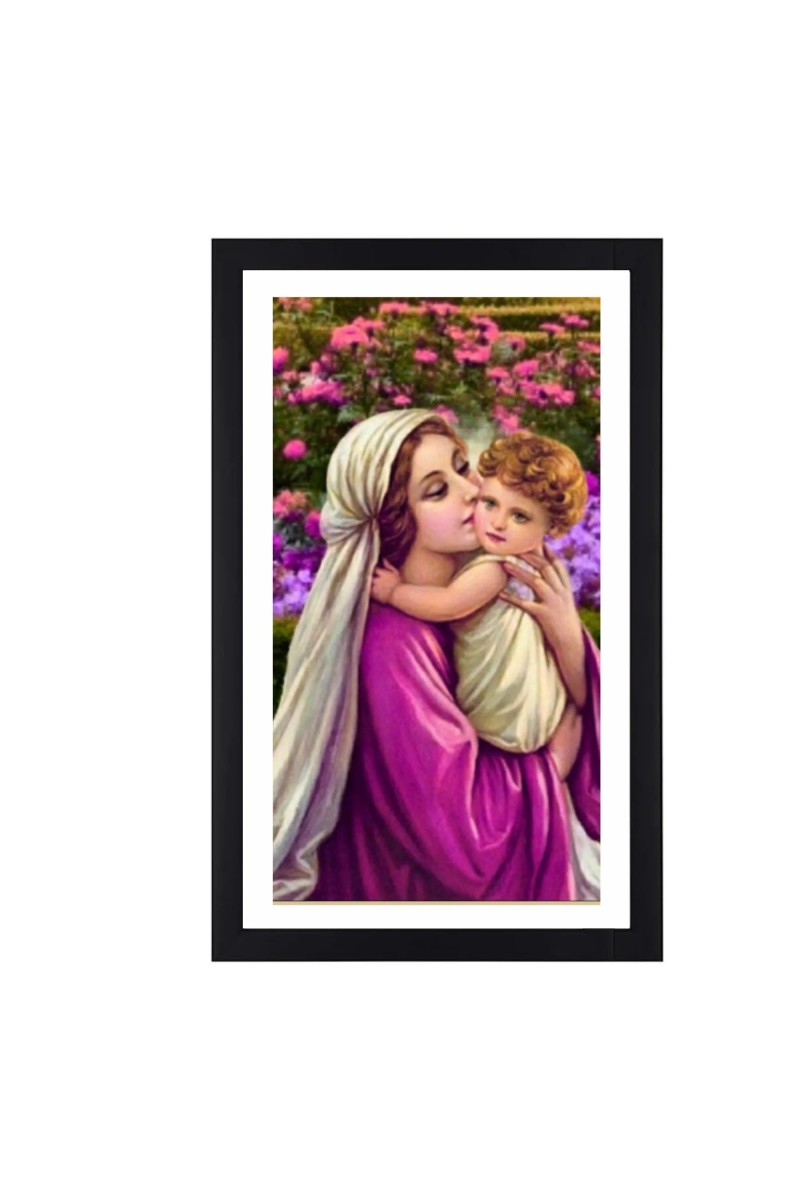 Mother Mary and Baby Jesus Colored Photograph |Divine Art | Perfect for Religious Decoration