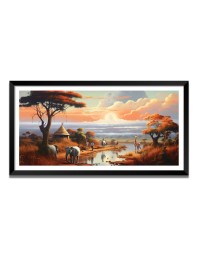 Nature Landscape Floating Frame Scenery Digital Print - (I5633) - 24x36 inch Modern Nature Wall Art for Living Room, Bedroom, Office, Hotels, Drawing Room