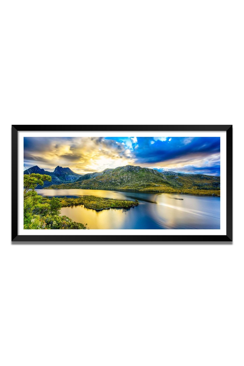 Nature Landscape Floating Frame Scenery Digital Print - (I5723) - 24x48 inch Modern Nature Wall Art for Living Room, Bedroom, Office, Hotels, Drawing Room