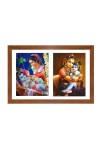 Divine Lord Krishna and Mother Yashoda Colored Photo in One Frame |Wall Art | Perfect for Home, Temple, Puja room or Meditation Room |Spiritual Gift for Devotees