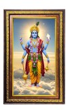 Lord Vishnu Digital Golden Balck Color Photo Frame | Hindu Religious Wall Decor | 12x18 Inches - Inspirational Wall Art For Office, Home Decor - Ideal Spiritual Gift (F16861)