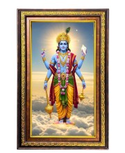 Lord Vishnu Digital Golden Balck Color Photo Frame | Hindu Religious Wall Decor | 12x18 Inches - Inspirational Wall Art For Office, Home Decor - Ideal Spiritual Gift (F16861)