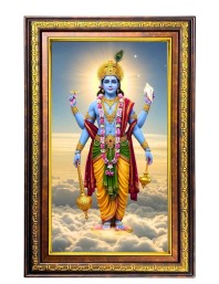 Lord Vishnu Digital Golden Balck Color Photo Frame | Hindu Religious Wall Decor | 12x18 Inches - Inspirational Wall Art For Office, Home Decor - Ideal Spiritual Gift (F16861)