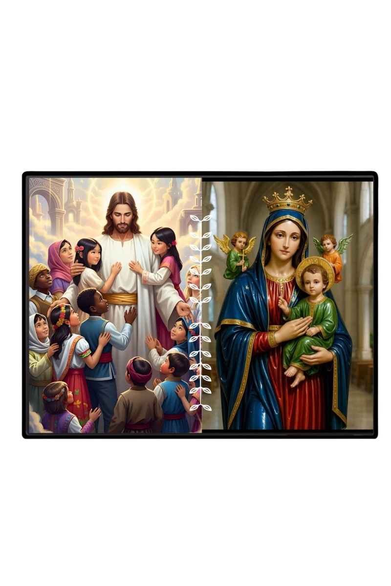 Jesus Lady Of Velankanni Laminated Photo - 13x15 Inches, Divine Blessings For Home & Office And Temple Decoration (F16213)