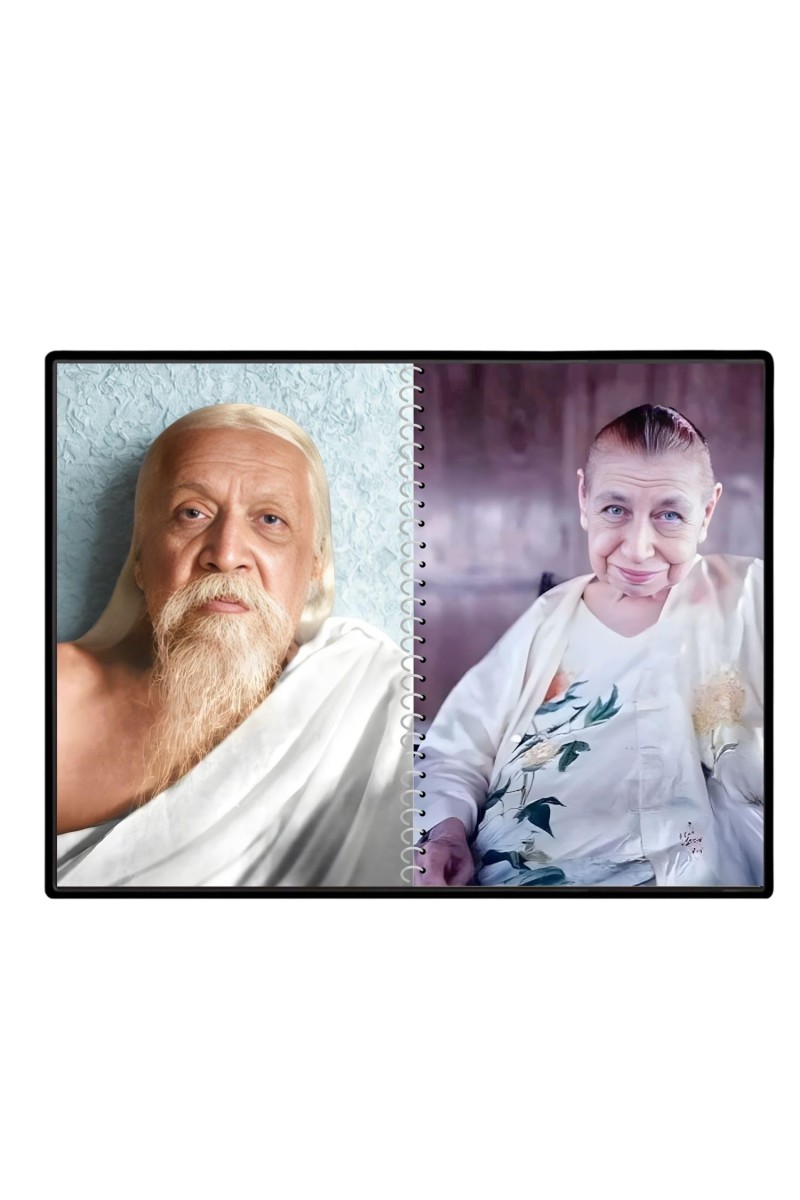Sri Aurobindo & Mira Alfassa Laminated Photo - 7x9 Inches, Divine Blessings For Home & Office And Temple Decoration (F16303)