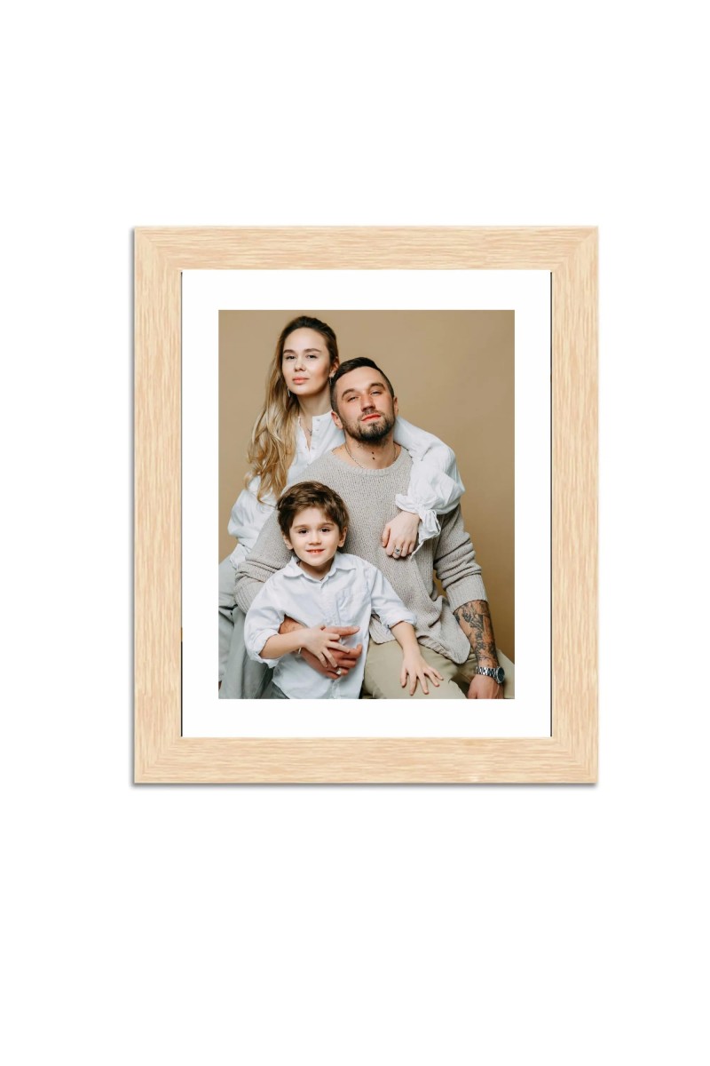 Colored Family Photo of Father, Mother, and Son |Family Portrait Wall Art| Perfect for Home Decor & Family Keepsake