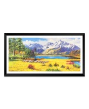 Nature Landscape Floating Frame Scenery Digital Print - (I5609) - 12x24 inch Modern Nature Wall Art for Living Room, Bedroom, Office, Hotels, Drawing Room