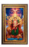 Goddess Durga Digital Golden Balck Color Photo Frame | Hindu Religious Wall Decor | 10x16 Inches - Inspirational Wall Art For Office, Home Decor - Ideal Spiritual Gift (F16905)