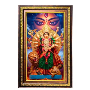 Goddess Durga Digital Golden Balck Color Photo Frame | Hindu Religious Wall Decor | 10x16 Inches - Inspirational Wall Art For Office, Home Decor - Ideal Spiritual Gift (F16905) Goddess Durga Digital Golden Balck Color Photo Frame | Hindu Religious Wall Decor | 10x16 Inches - Inspirational Wall Art For Office, Home Decor - Ideal Spiritual Gift (F16905)
