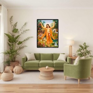 Chaitanya Mahaprabhu Laminated Photo - 5x7 Inches, Divine Blessings for Home & Office and Temple Decoration