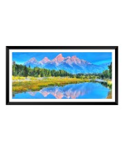 Nature Landscape Floating Frame Scenery Digital Print - (I5884) - 12x24 inch Modern Nature Wall Art for Living Room, Bedroom, Office, Hotels, Drawing Room