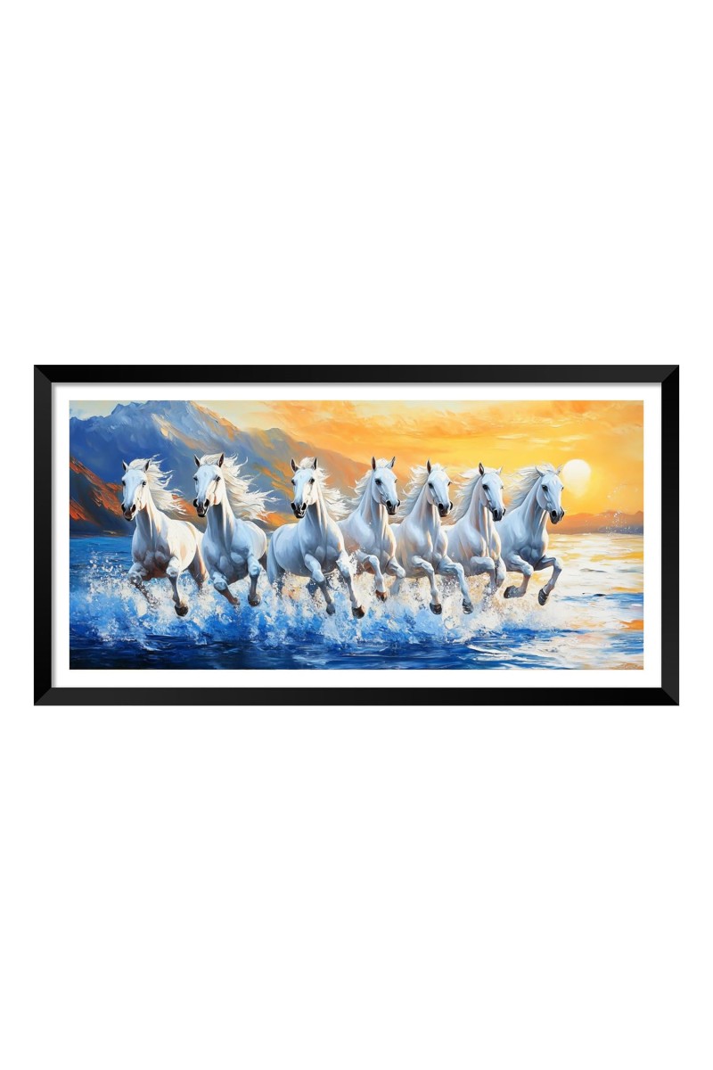 Nature Landscape Floating Frame Scenery Digital Print - (I5926) - 24x48 inch Modern Nature Wall Art for Living Room, Bedroom, Office, Hotels, Drawing Room