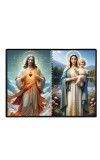 Jesus Christ - Mother Mary Laminated Photo - 11x13 Inches, Divine Blessings For Home & Office And Temple Decoration (F16412)