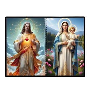 Jesus Christ - Mother Mary Laminated Photo - 7x9 Inches, Divine Blessings For Home & Office And Temple Decoration (F16412)