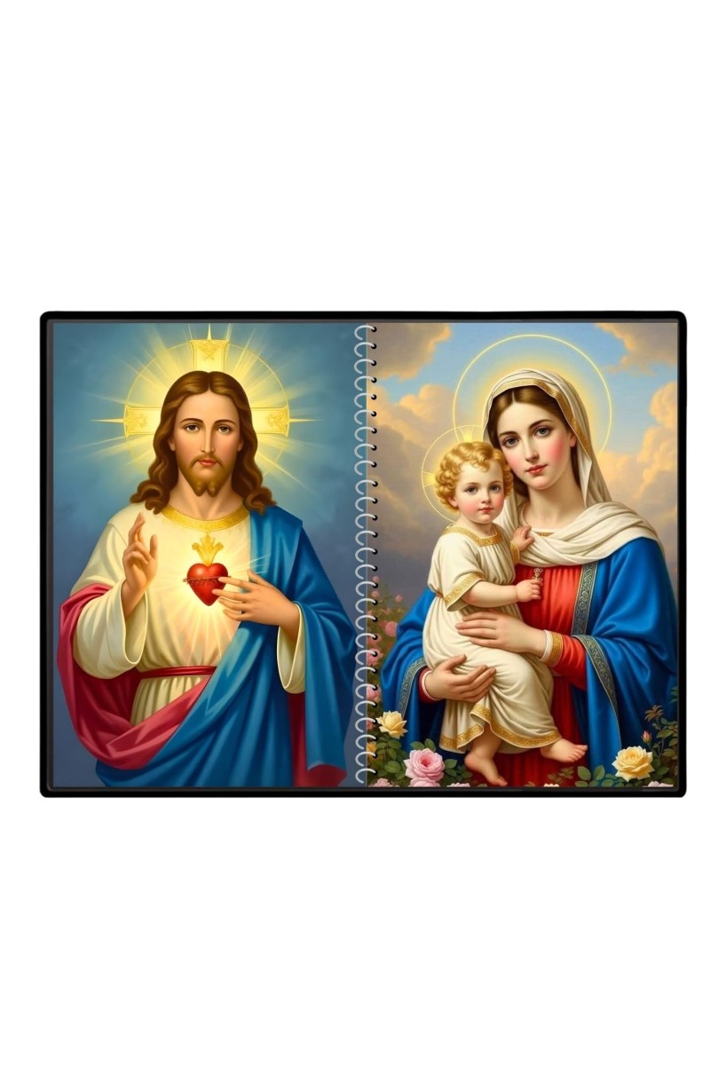 Jesus Christ - Mother Mary Laminated Photo - 13x15 Inches, Divine Blessings For Home & Office And Temple Decoration (F16409)