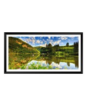 Nature Landscape Floating Frame Scenery Digital Print - (I5892) - 12x24 inch Modern Nature Wall Art for Living Room, Bedroom, Office, Hotels, Drawing Room