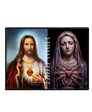 Jesus And Immaculate Heart Of Mary Laminated Photo - 11x13 Inches, Divine Blessings For Home & Office And Temple Decoration (F16181)