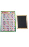Hitech Sales Combo of Wooden Framed Small Blackboard Slate with White Chalk Sticks & Nursery Educational Wall Chart – Learning Kit for Kids (Wooden Blackboard with Number Chart)