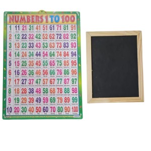 Hitech Sales Combo of Wooden Framed Small Blackboard Slate with White Chalk Sticks & Nursery Educational Wall Chart – Learning Kit for Kids (Wooden Blackboard with Number Chart) Hitech Sales Combo of Wooden Framed Small Blackboard Slate with White Chalk Sticks & Nursery Educational Wall Chart – Learning Kit for Kids (Wooden Blackboard with Number Chart)