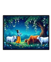 Lord Krishna Laminated Photo - 9x11 Inches, Divine Blessings For Home & Office And Temple Decoration (F16103)
