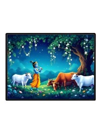 Lord Krishna Laminated Photo - 9x11 Inches, Divine Blessings For Home & Office And Temple Decoration (F16103)