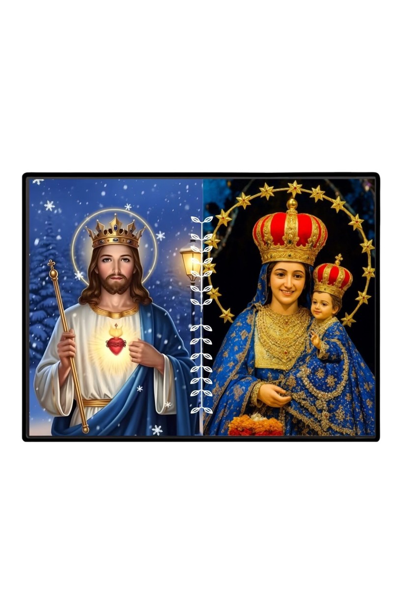 Jesus Lady Of Velankanni Laminated Photo - 11x13 Inches, Divine Blessings For Home & Office And Temple Decoration (F16199)