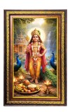 Lord Murugan Digital Golden Balck Color Photo Frame | Hindu Religious Wall Decor | 16x22 Inches - Inspirational Wall Art For Office, Home Decor - Ideal Spiritual Gift (F16484)