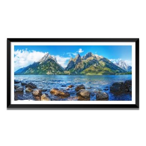 Nature Landscape Floating Frame Scenery Digital Print - (I5831) - 24x36 inch Modern Nature Wall Art for Living Room, Bedroom, Office, Hotels, Drawing Room