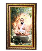 Ramakrishna Paramahamsa Digital Golden Balck Color Photo Frame | Hindu Religious Wall Decor | 18x24 Inches - Inspirational Wall Art For Office, Home Decor - Ideal Spiritual Gift (F16620)