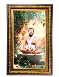 Ramakrishna Paramahamsa Digital Golden Balck Color Photo Frame | Hindu Religious Wall Decor | 12x18 Inches - Inspirational Wall Art For Office, Home Decor - Ideal Spiritual Gift (F16620)