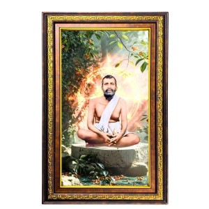 Ramakrishna Paramahamsa Digital Golden Balck Color Photo Frame | Hindu Religious Wall Decor | 10x16 Inches - Inspirational Wall Art For Office, Home Decor - Ideal Spiritual Gift (F16620)